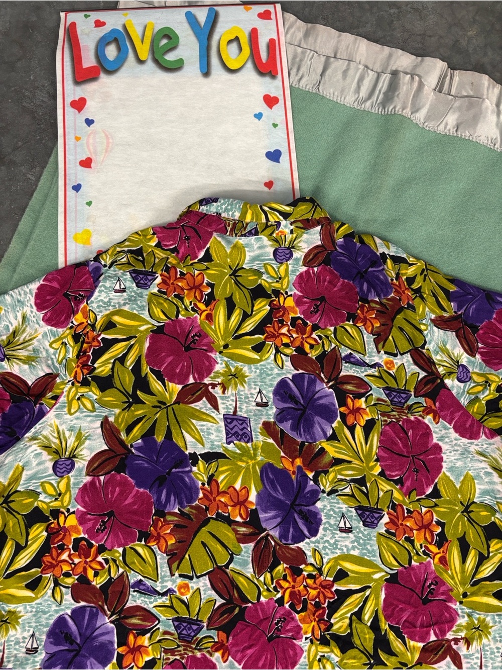 Liz & Me Floral Hawaiian Button-Up Shirt - Multicolor Bold Vibrant Tropical 3X - Picture 15 of 16